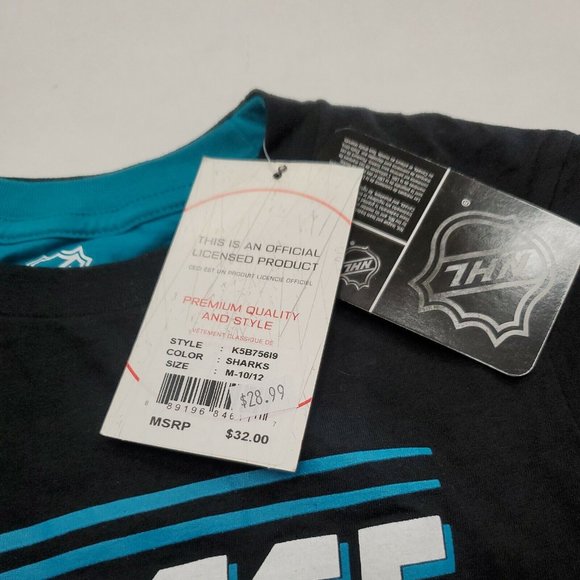 NWT San Jose Sharks Hockey NHL Long Sleeve Shirt Youth Medium New With Tags - Picture 3 of 7